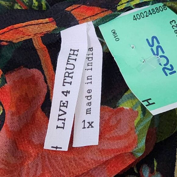 Live 4 Truth Green Floral Kimono NWT Size 1X Floral Boho Kimono - Picture 8 of 12